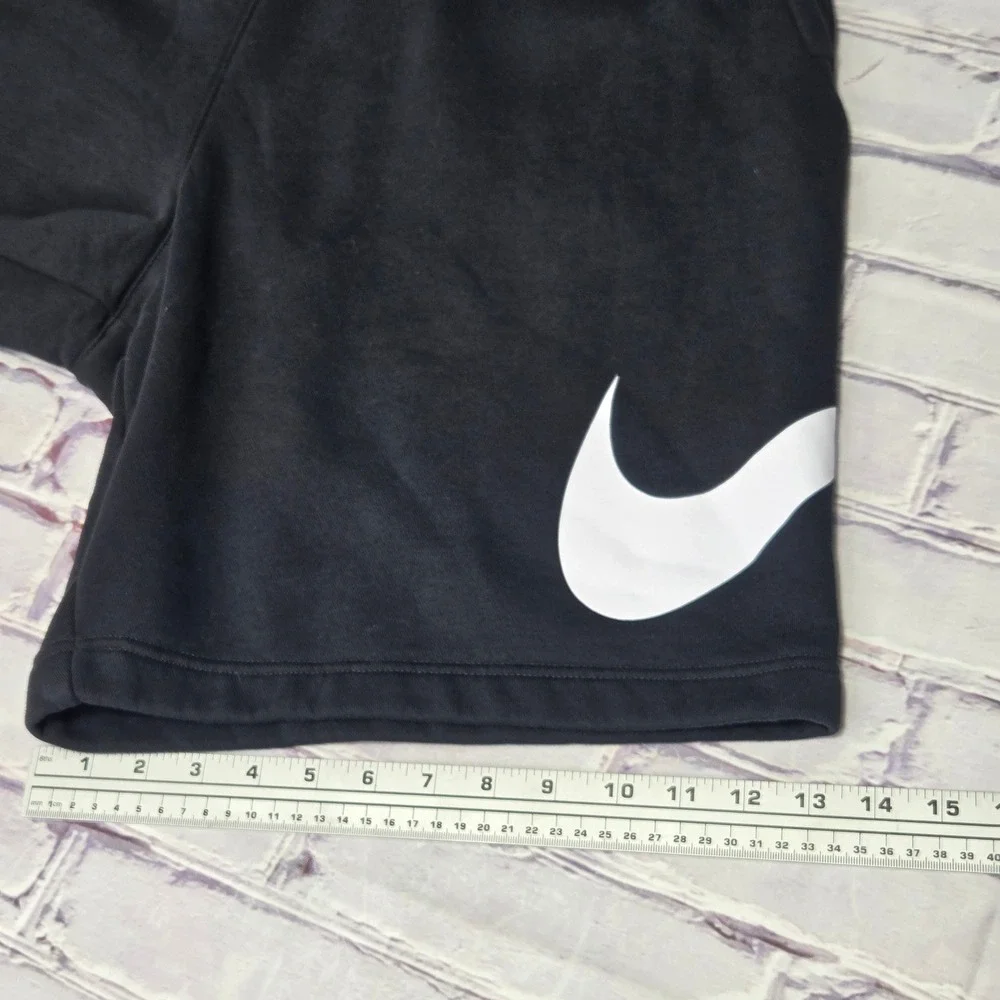 Nike Fleece Shorts Black Oversized Swoosh Logo Athletic Gym Mens 2XL BV2721-010